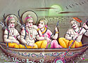 Sri Ramar, Sita and Lakshmanar along with Guhan